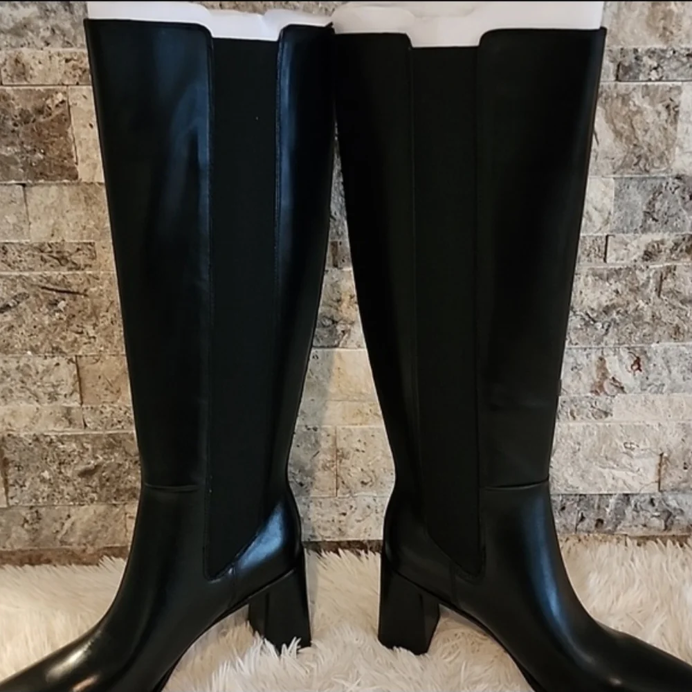 Tyra Tall Knee High Black Shoes